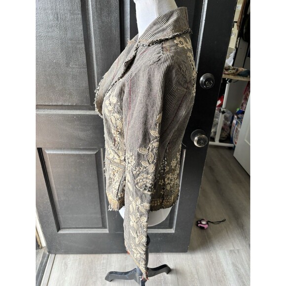 Embroidered Brown Blazer - Picture 5 of 13